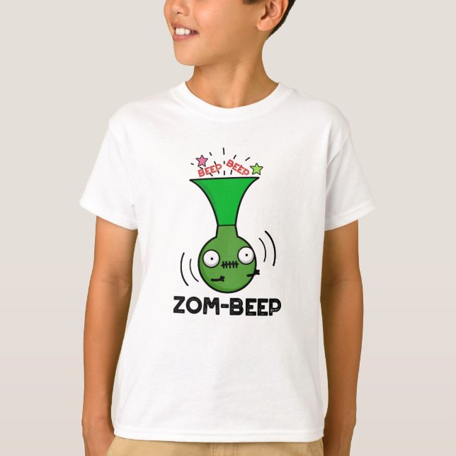 Zom-beep Funny Halloween Zombie Honker Pun T Shirt (Framsida)