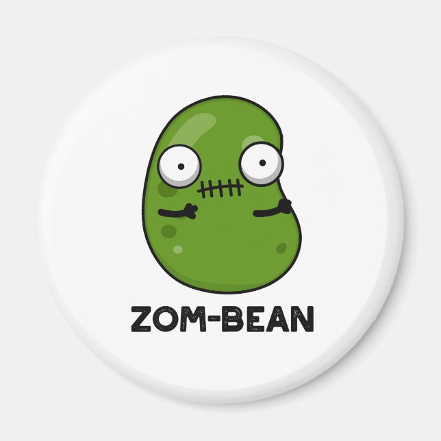 Zom-bönan Funny Halloween Zombie Bean Pun Magnet (Framsidan)