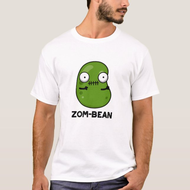 Zom-bönan Funny Halloween Zombie Bean Pun T Shirt (Framsida)