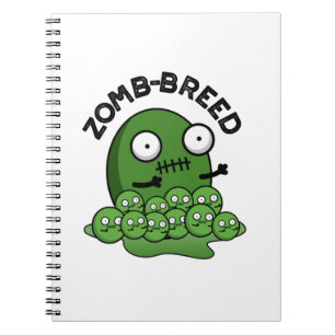 Zom-breed Funny Halloween Zombie Breed Pun Anteckningsbok