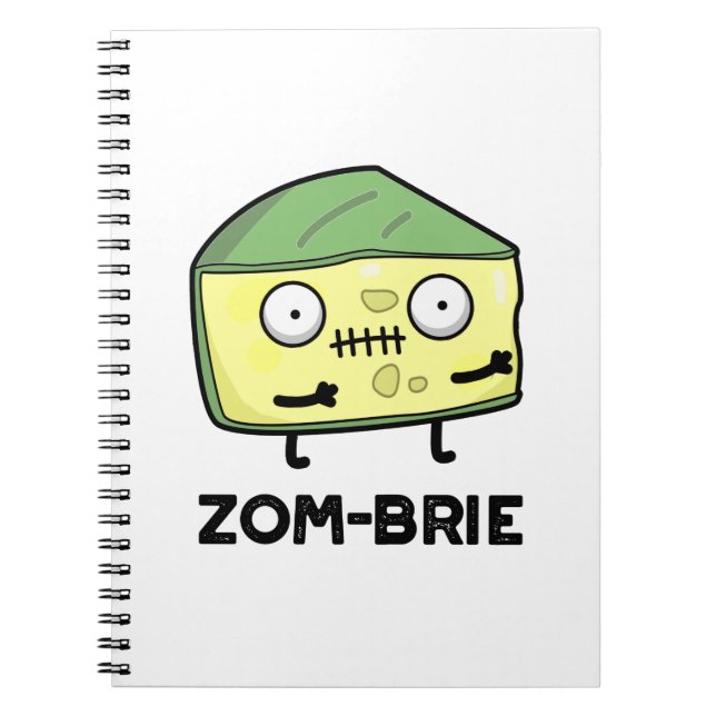 Zom-brie Funny Halloween Zombie Brie Cheese Pun Anteckningsbok (Framsidan)