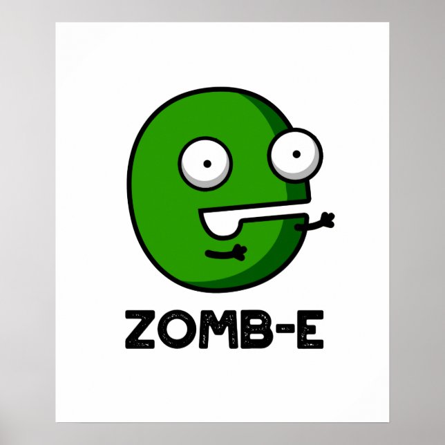 Zom-E Funny Halloween Zombie Alphabet E Pun Poster (Framsidan)