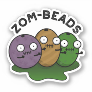 Zom-pärlor Funny Halloween Zombie Pärlor Pun Klistermärken