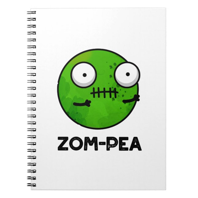 Zom-pea Funny Halloween Zombie Pea Pun Anteckningsbok (Framsidan)