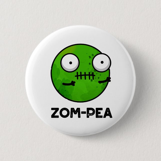 Zom-pea Funny Halloween Zombie Pea Pun Knapp (Framsida)