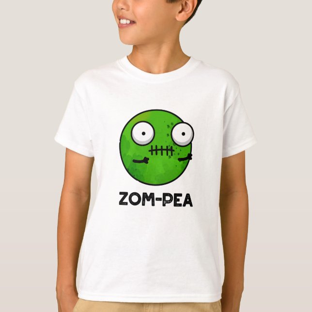 Zom-pea Funny Halloween Zombie Pea Pun T Shirt (Framsida)