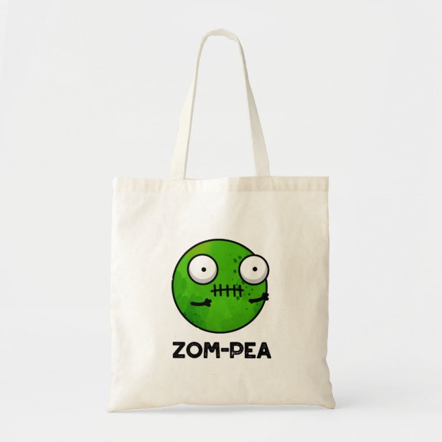 Zom-pea Funny Halloween Zombie Pea Pun Tygkasse (Framsidan)