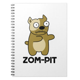 Zom-pit Funny Halloween Zombie Pit Bull Pun Anteckningsbok