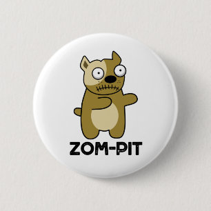 Zom-pit Funny Halloween Zombie Pit Bull Pun Knapp