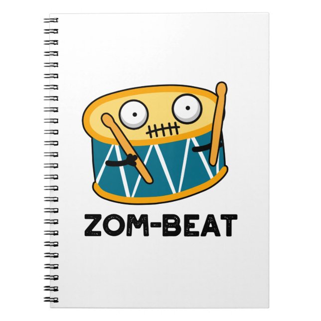 Zom-slag Funny Halloween Zombie Drum Pun Anteckningsbok (Framsidan)