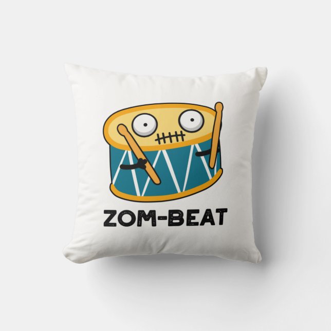 Zom-slag Funny Halloween Zombie Drum Pun Kudde (Framsida)