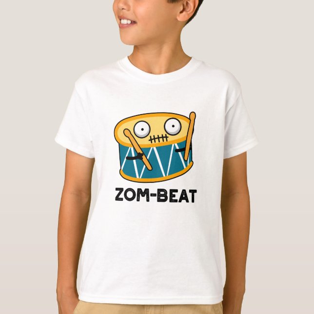 Zom-slag Funny Halloween Zombie Drum Pun T Shirt (Framsida)