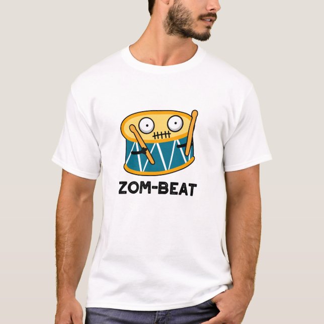 Zom-slag Funny Halloween Zombie Drum Pun T Shirt (Framsida)