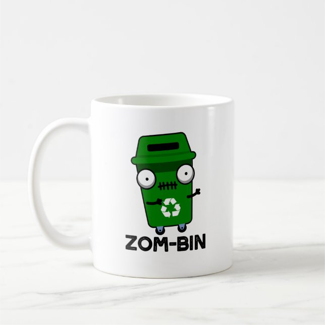 Zom-tunna Funny Halloween Zombie Sopor Tunna Pun Kaffemugg (Vänster)