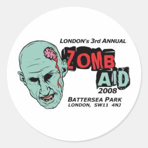 Zomb Aid Zombies Runt Klistermärke