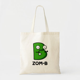Zomb-b Funny Halloween Zombie Alphabet B Pun Tygkasse
