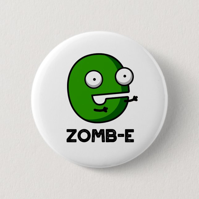 Zomb-E Funny Halloween Zombie Alphabet Pun Knapp (Framsida)