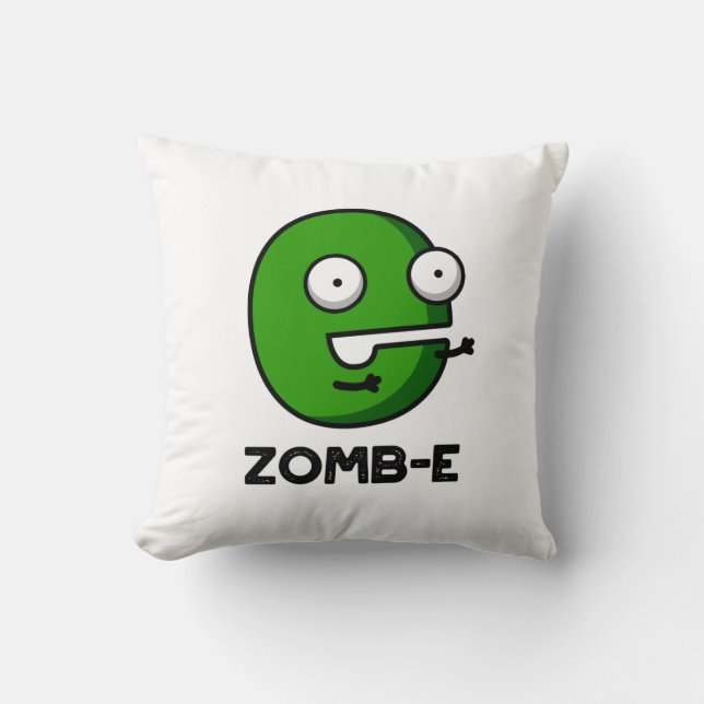 Zomb-E Funny Halloween Zombie Alphabet Pun Kudde (Framsida)