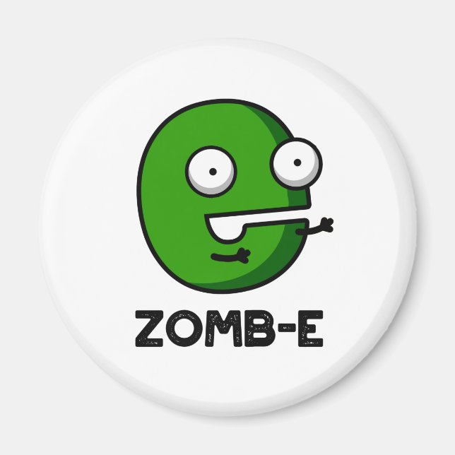 Zomb-E Funny Halloween Zombie Alphabet Pun Magnet (Framsidan)