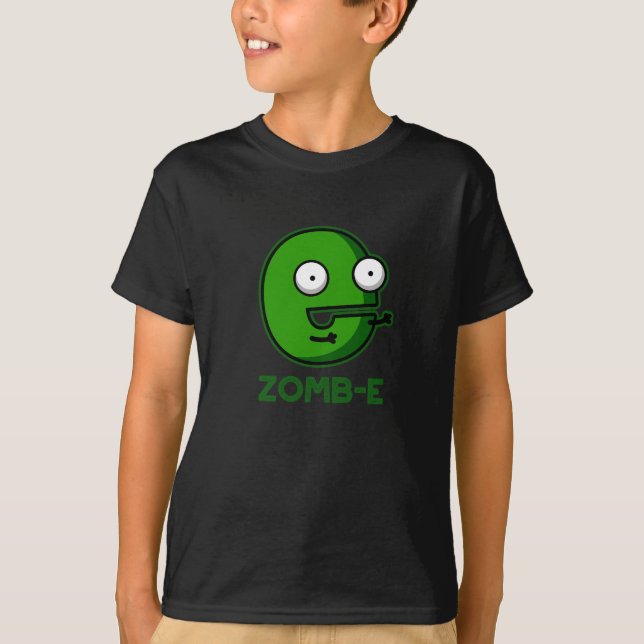 Zomb-E Funny Halloween Zombie Alphabet Pun T Shirt (Framsida)