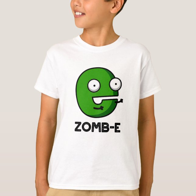 Zomb-E Funny Halloween Zombie Alphabet Pun T Shirt (Framsida)
