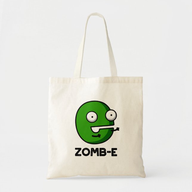 Zomb-E Funny Halloween Zombie Alphabet Pun Tygkasse (Framsidan)