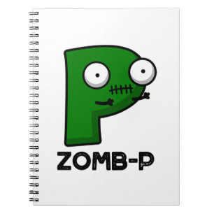 Zomb-P Funny Halloween Zombie Alphabet Pun Anteckningsbok