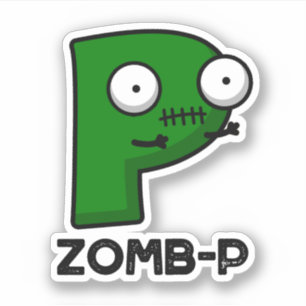 Zomb-P Funny Halloween Zombie Alphabet Pun Klistermärken
