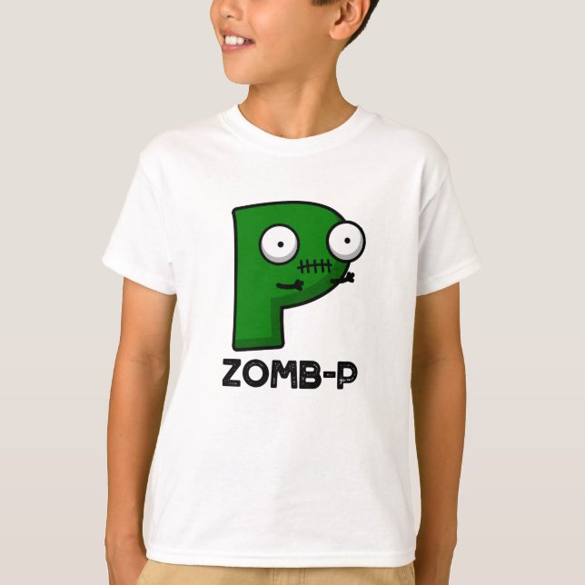 Zomb-P Funny Halloween Zombie Alphabet Pun T Shirt (Framsida)
