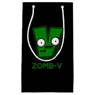 Zomb-V Funny Halloween Zombie Alphabet Pun Mörk BG