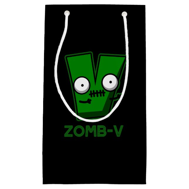 Zomb-V Funny Halloween Zombie Alphabet Pun Mörk BG (Framsidan)
