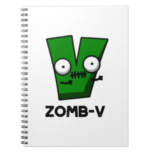 Zomb-V Funny Halloween Zombie Alphabet V Pun Anteckningsbok