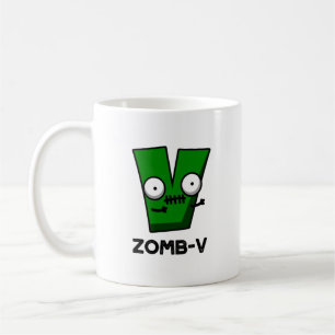 Zomb-V Funny Halloween Zombie Alphabet V Pun Kaffemugg