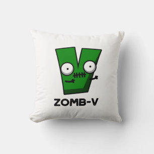 Zomb-V Funny Halloween Zombie Alphabet V Pun Kudde