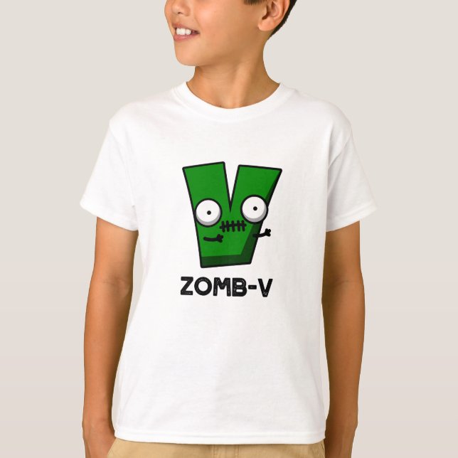 Zomb-V Funny Halloween Zombie Alphabet V Pun T Shirt (Framsida)