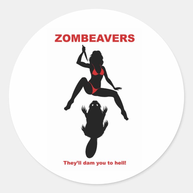 ZOMBEAVERS-dekal Runt Klistermärke (Framsida)
