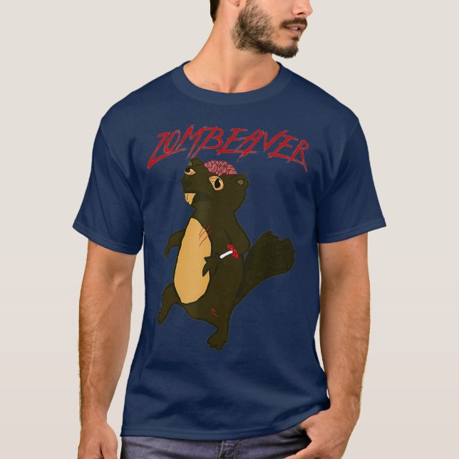 Zombeavers Funny Zombie Beaver Joke Spooky T Shirt (Framsida)