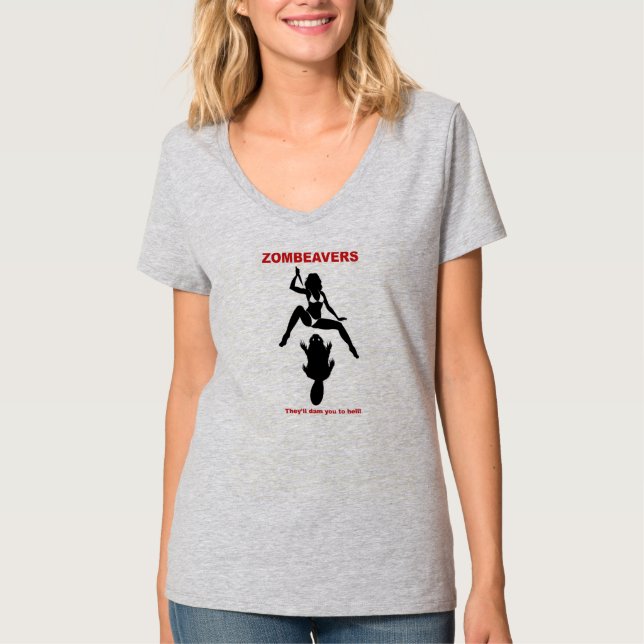 ZOMBEAVERS-t-skjorta T-shirt (Framsida)