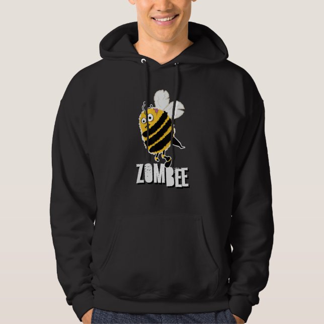 Zombee Bee Zombie Halloween Bumblebee Brain Spooky Hoodie (Framsida)