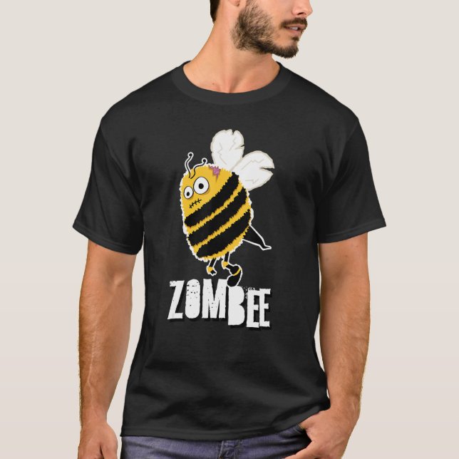 Zombee Bee Zombie Halloween Bumblebee Brain Spooky T Shirt (Framsida)