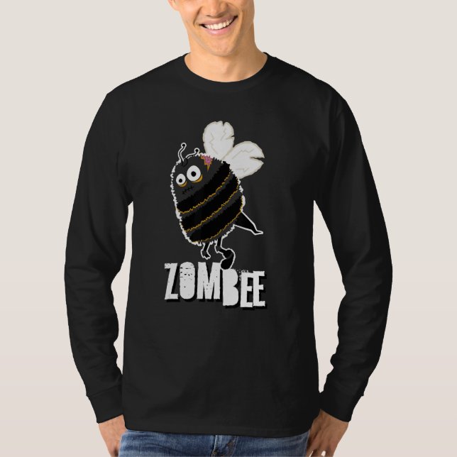 Zombee Bee Zombie Halloween Bumblebee Yellow Spook T Shirt (Framsida)