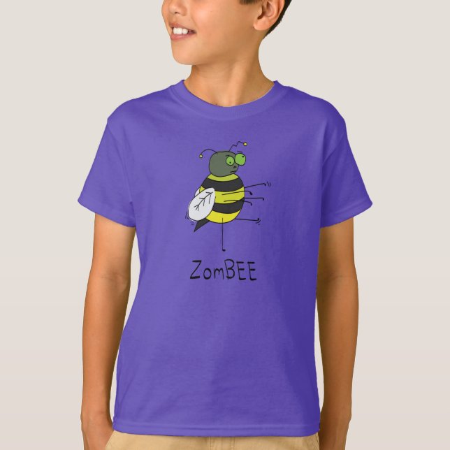 ZomBEE Zombie Bee Boy's Barn T-shirt (Framsida)