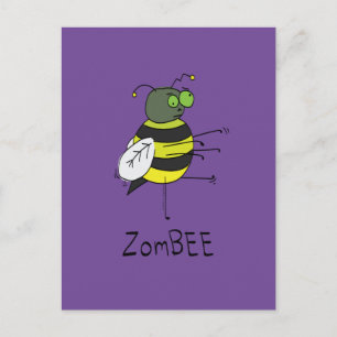 ZomBEE Zombie Bee Funny vykort