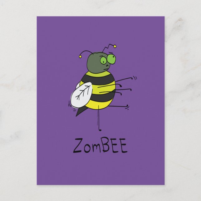 ZomBEE Zombie Bee Funny vykort (Framsida)