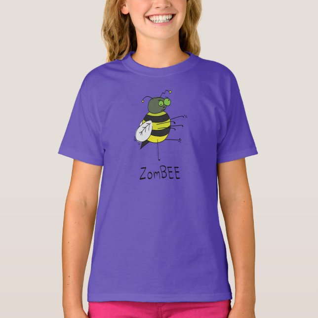 ZomBEE Zombie Bee Girl's Barn T-shirt (Framsida)