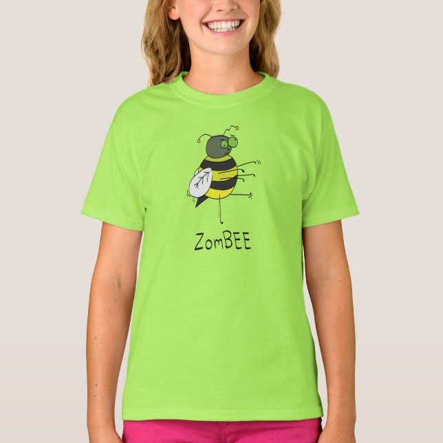 ZomBEE Zombie Bee Girl's Barn T-shirt (Framsida)