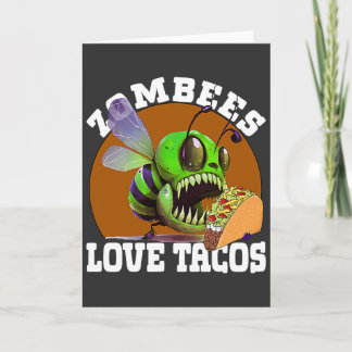 Zombees Älskar Tacos Zombee Zombie Bi Kort