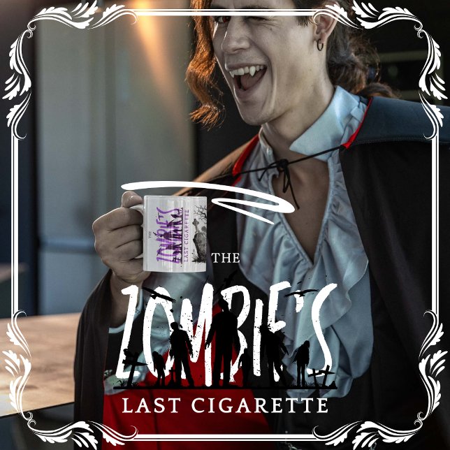 Zombias sista cigarett kaffemugg (The Zombie's Last Cigarette cover from The Beekeeper Store)