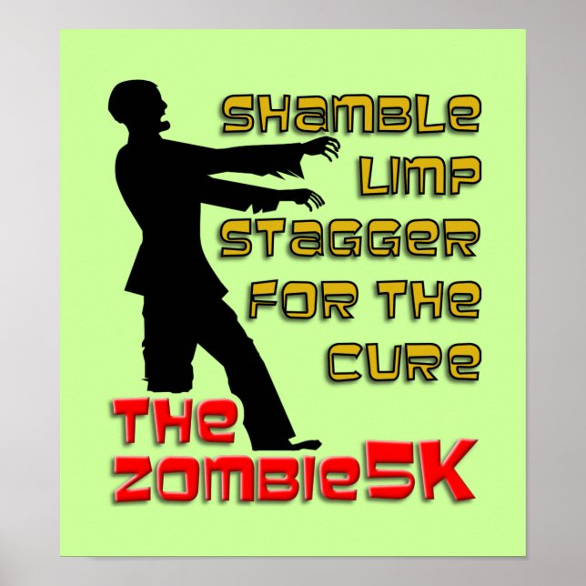 Zombie 5K Rolig Affisch (Framsidan)