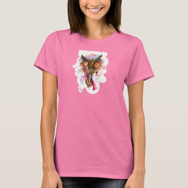 Zombie Acid Cat Tee Shirt (Framsida)